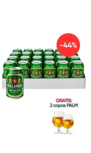Cerveza Hollandia lata 330 ml. x 24 latas + GRATIS: 2 copas tumbler