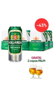 Cerveza Hollandia lata 500 ml x24 latas + GRATIS: 2 copas tumbler