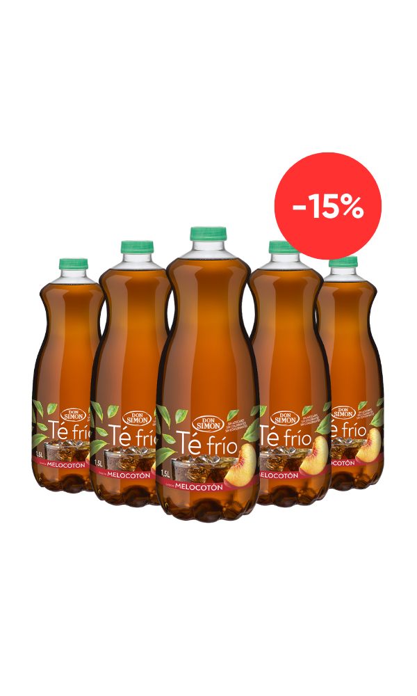 Don Simón Té Frío con Melocotón sin azúcar 1.5 LT x6 botellas