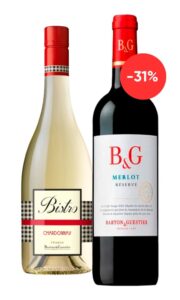 Pack x2 botellas - B&G Bistro Chardonnay + Merlot Reserve 750ml