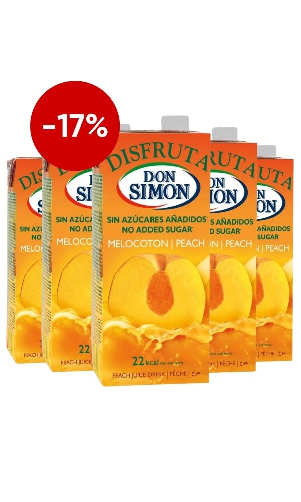 Jugo natural DISFRUTA de melocotón 1lt x 6 unidades